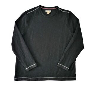 Carbon2Cobalt Cohort Long Sleeve Shirt Men XL Textured Cotton Crew Neck Charcoal